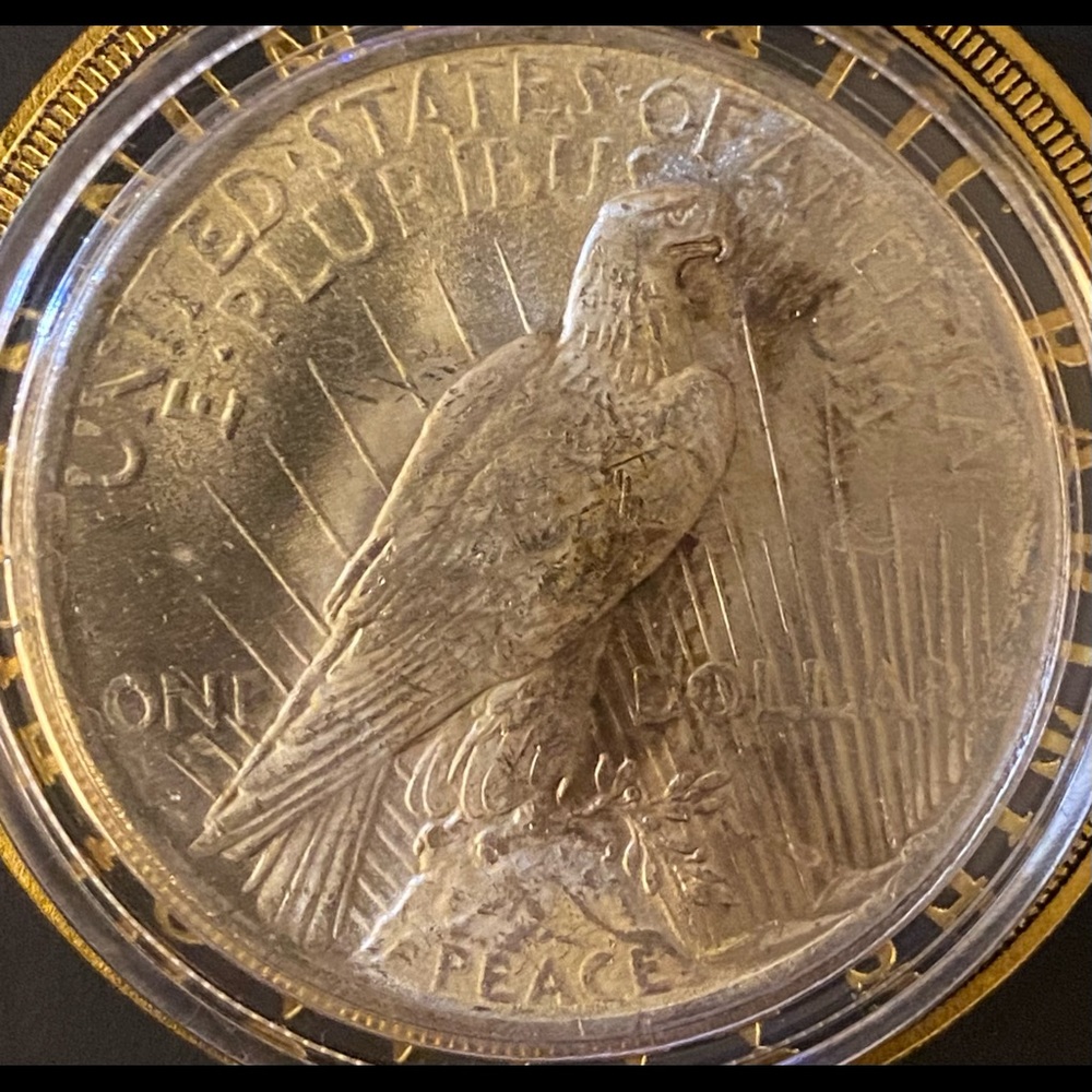 1923 P Peace Silver Dollar-Beautiful Lust & start of Toning on Eagle Side w/ COA - Picture 2 of 4